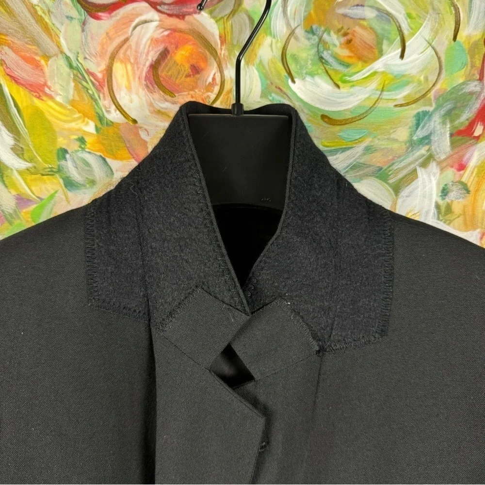 Lawrencepur Black Wool Blend Blazer Jacket Size 50R Classic Tailored